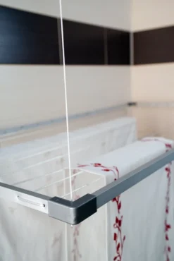 DRY-SMART Flex Deckenwäschetrockner - Deckentrockner Ausziehbar - Wäscheständer Für Die Decke – Für Badewanne, Balkon, Innen Und Outdoor – Platzsparend - Einfache Deckenbefestigung 100-160 Cm -Smart Kitchen Store c30f71b0862a22cd5abdab6f32a54ea2