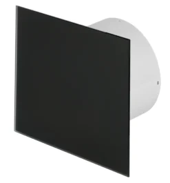 Wohnraumlüfter Badlüfter Lüfter Badventilator Deckenlüfter Ventilator Glas Ø 100 Mm Schwarz Nachlauf / Timer Schwarz Matt Gerade