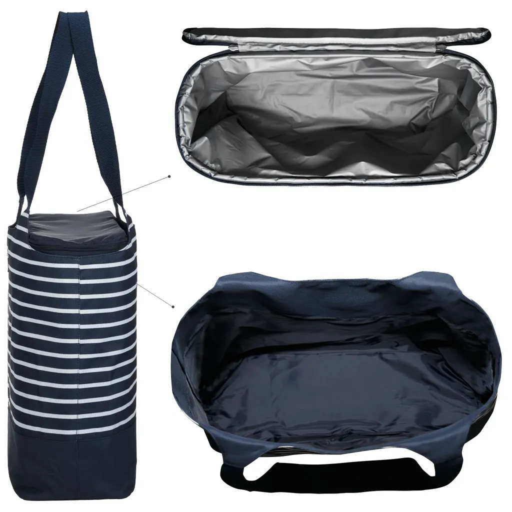 Strandtasche 2 In 1 Kühltasche + SchultertascheAHOI Blau Weiß - Navy 7 Strandtasche 2 In 1 Kühltasche + SchultertascheAHOI Blau Weiß - Navy – Bild 5