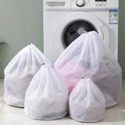 Set Mit 6 Großen Wäschesäcken, 50 X 60 Cm, Netz-Wäschesäcke Mit Kordelzug, Strapazierfähiger Waschbeutel Für Feinwäsche, Wäsche-Netzbeutel Für Familie, Studentenwohnheim, Apartment (1 Grobes Netz + 1 Feines Netz),style 1 -Smart Kitchen Store c4308f9cc148c128f00d637b2670ff47