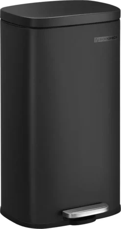 SONGMICS Mülleimer, 30 L Abfalleimer Mit Pedal, Treteimer Mit Inneneimer Aus Kunststoff, Für Die Küche, Klappdeckel, Softclose, Geruchsdicht Und Hygienisch, Schwarz LTB03BK -Smart Kitchen Store c4db0b373c3de0dcc81d6b3c9f45346b