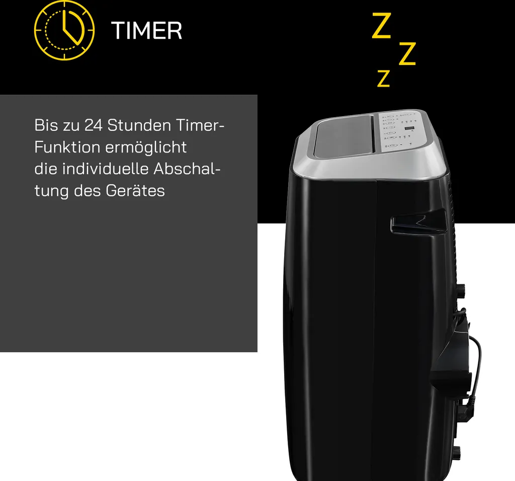 GUTFELS Klimagerät CM 81458 Sw | Mobiles Klimagerät | 4-in-1 Luftkühlung, Trocknung, Ventilation Und Heizen | 14.000 BTU / 4,1 KW Kühlleistung | Schwarz 9 GUTFELS Klimagerät CM 81458 Sw | Mobiles Klimagerät | 4-in-1 Luftkühlung, Trocknung, Ventilation Und Heizen | 14.000 BTU / 4,1 KW Kühlleistung | Schwarz – Bild 7