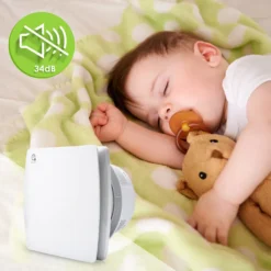 EINFEBEN Badlüfter Einbauventilatoren 150mm Feuchtesensor Timer CE Ventilator Mit Rueckflussleitblech Wandluefter -Smart Kitchen Store c79c0ae38bccbf527ed7a82fd5de5772