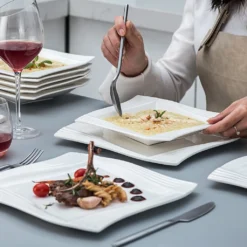 MALACASA, Serie Amparo, Porzellan Tafelservice 24 Tlg. Kombiservice 12 Speiseteller Und 12 Suppenteller Für 12 Personen -Smart Kitchen Store c91723c1ee18d03a65f254a588bf4138