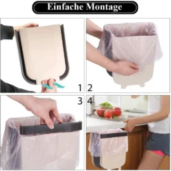 2 Stück Faltbarer Mülleimer Hängend | Volumen 9 L | Abfalleimer FürMüll | Abfallsammler Küche | Klappbarer Abfall Korb Für Die Schranktür | Auch Für Auto, Wohnmobil, LKW Geeignet | Farbe [braun] -Smart Kitchen Store c940e7aa3478d24fa7aff9454552a2ec