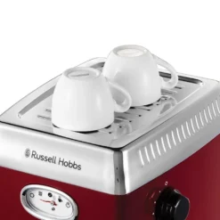 Russell Hobbs Espressomaschine Retro Rot Siebträger (15 Bar, 2 Tassen-Einsätze, 1,1l Abnehmbarer Wassertank, Dampf-Milchschaumdüse, Portionierlöffel Mit Tamper) Kaffeemaschine -Smart Kitchen Store c96d474bd44299bff9ad482d362abbfd