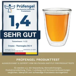 Creano Doppelwandige Gläser 250ml „DG-V“, 4er Set, Thermoglas Doppelwandig Aus Borosilikatglas, Kaffeegläser, Teegläser, Latte Gläser, Doppelwandgläser -Smart Kitchen Store c99c58c266aa0e9bf88623b0452c0c29 1