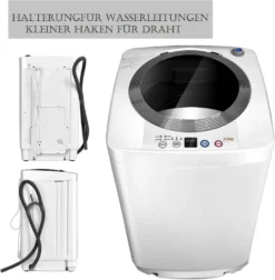 COSTWAY Waschmaschine, Toplader, Waschvollautomat Miniwaschmaschine, 3,5kg Kapazität, 7 Programme, Pump, LED-Anzeige, 12 COSTWAY Waschmaschine, Toplader, Waschvollautomat Miniwaschmaschine, 3,5kg Kapazität, 7 Programme, Pump, LED-Anzeige, -Smart Kitchen Store cade5a57055046c740e9be317932ec8f