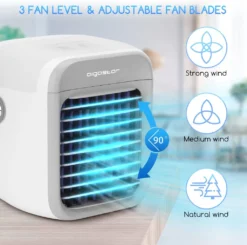 Aigostar Ice Cube - Luftkühler, Luftkühler Mini Klimaanlage Mit 300 ML Wassertank, Mini Klimagerät Mit 3 Stufen & 7 Stimmungslichtern- Mobiles Klimagerät Für Schlafzimmer, Baby, Büro,im Freien -Smart Kitchen Store cb6f79a6cfb5742695393de32dc41768