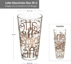 6er Latte Macchiato Gläser-Set 370 Ml Stapelbar Kaffee-Glas Cappuccino -Smart Kitchen Store cb7efb313cddaeb352237cbc94ae2d53