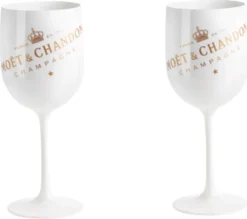 Moët Chandon Champagner Gläser 2x Set Weinglas Weiß Gold Champagnergläser Luxus