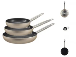 Pfannen-Set Bergner Edelstahl Aluminium Geschmiedetes Aluminium Champagne 3 Teilig -Smart Kitchen Store cc1bb5221d8f83c98034b9ee766fd3ea