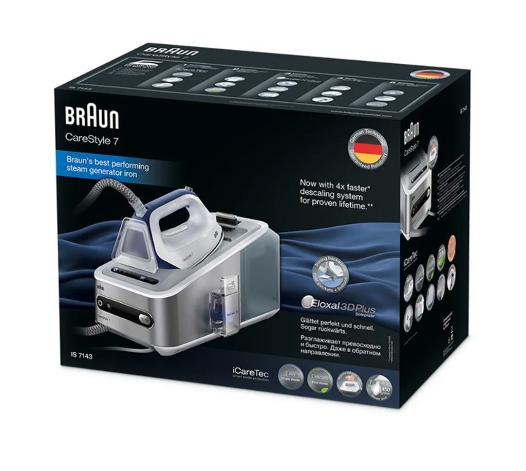 Braun Carestyle 7 IS 7143 - Trocken- & Dampfbügeleisen - Eloxalsohle - 1,8 M - 450 G/min - Blau - Silber - Weiß - 125 G/min 4 Braun Carestyle 7 IS 7143 - Trocken- & Dampfbügeleisen - Eloxalsohle - 1,8 M - 450 G/min - Blau - Silber - Weiß - 125 G/min – Bild 2