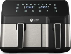 BALTER Heißluftfritteuse Mit Doppelkammer HL-850D, 9L (5,5L + 3,5L), 2 Speisen Gleichzeitig, 9 Programme , Friteuse Ohne Öl, Dual Zone, Airfryer, Heis -Smart Kitchen Store ce1cdba9a42ccab550315440b0f319c2