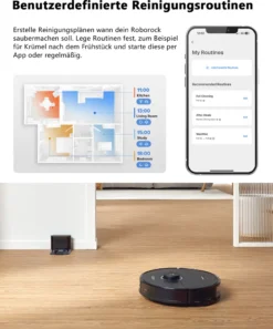 Roborock S8 Staubsauger Roboter 6000Pa Mit DuoRoller-Bürste VibraRise Wischen 3D-Mapping 3D-Strukturiertes Licht LiDAR Kindersicherung APP Control Saugroboter (Schwarz) (Upgrade S7) 21 Roborock S8 Staubsauger Roboter 6000Pa Mit DuoRoller-Bürste VibraRise Wischen 3D-Mapping 3D-Strukturiertes Licht LiDAR Kindersicherung APP Control Saugroboter (Schwarz) (Upgrade S7) -Smart Kitchen Store cf4b54ac9d27ab6355db06cc3ddda5d9