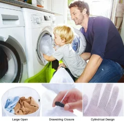 Set Mit 6 Großen Wäschesäcken, 50 X 60 Cm, Netz-Wäschesäcke Mit Kordelzug, Strapazierfähiger Waschbeutel Für Feinwäsche, Wäsche-Netzbeutel Für Familie, Studentenwohnheim, Apartment (1 Grobes Netz + 1 Feines Netz),style 1 -Smart Kitchen Store d03b60804e051ed7ab9d04145382f379