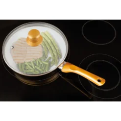 CERAMICORE - 5ER-SET KERAMIK-Beschichtung Mit Glasdeckel Bratpfannenset 20cm 24cm 28cm Pfannenset Aluminium Gold -Smart Kitchen Store d0a1590079ffebeb4063d35070fe1401