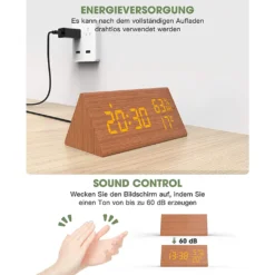 Wecker Digitaler LED Wecker Uhr Holz,mit Sprachsteuerung/Datum/Temperatur Und Luftfeuchtigkeit, Braun 13 Wecker Digitaler LED Wecker Uhr Holz,mit Sprachsteuerung/Datum/Temperatur Und Luftfeuchtigkeit, Braun -Smart Kitchen Store d15c8f61a24e12a1a876cf217d0e093d