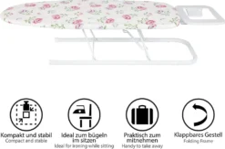 ONVAYA Tischbügelbrett | Mini Bügelbrett | Bügeltisch | Kleines, Platzsparendes Bügelbrett | Rosen Design -Smart Kitchen Store d235d02a92e61b6af88f50f38d3ac31f