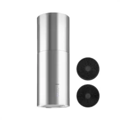 Beretta Inselabzugshaube Ø35cm Ab-/Umluft 650m³/h LED Aktivkohlefilter Edelstahl