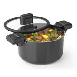 N8WERK Aluguss-Energiespartopf Kochtopf Topf Energiespartopf Aluguss 5,8 L Induktion Deckel Suppentopf Ø 24 Cm