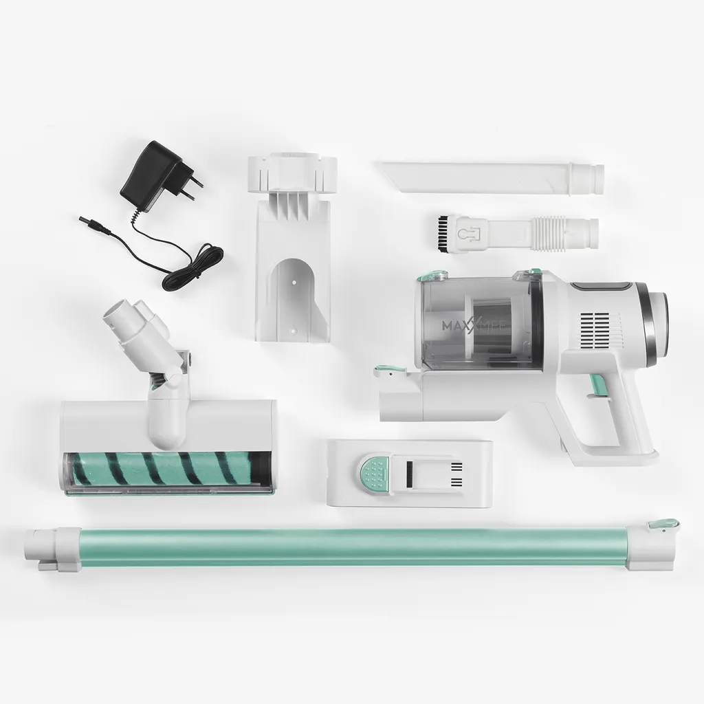 MAXXMEE Akku-Zyklon-Staubsauger Mit Schmutzgraderkennung - Weiß/grün Staubsauger Beutellos Sauger Akku Zyklon Bodenstaubsauger Kabellos Boden 60min 4 MAXXMEE Akku-Zyklon-Staubsauger Mit Schmutzgraderkennung - Weiß/grün Staubsauger Beutellos Sauger Akku Zyklon Bodenstaubsauger Kabellos Boden 60min – Bild 2