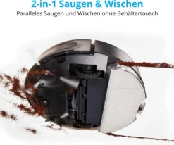 MEDION Saugroboter Mit Wischfunktion Und Intelligenter Navigation S30 SW (2.800 Pa, Alexa App Steuerung, Saugen Wischen Parallel, Regulierbare Wasserabgabe, Tierhaar Allergiker Optimiert) -Smart Kitchen Store d4e8d858039e189f06df197e8736499e