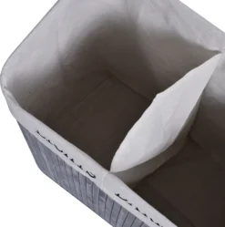 HOMCOM Wäschekorb Wäschebox Wäschesammler Mit Deckel Segeltuchsack Waschbarem Wäschesack Mit Griffen Segeltuch + Bambus Grau100L 52 X 32 X 63 Cm -Smart Kitchen Store d76793866d967162484c7b33b95533c2