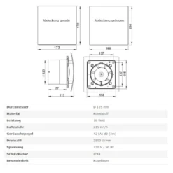 Badlüfter Lüfter Ventilator Deckenlüfter Badventilator Rückstauklappe Ø 125 Mm Zugschaltung Weiß 9 Badlüfter Lüfter Ventilator Deckenlüfter Badventilator Rückstauklappe Ø 125 Mm Zugschaltung Weiß -Smart Kitchen Store d857e7b52ee67053538be7fbf9be85fa