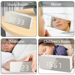 LED Spiegel Digitaler Wecker, Desktop USB Elektronisches Thermometer Am Bett Digitaler Wecker -Smart Kitchen Store d8d12d5a4a2515b72b0f1529fea35dd3