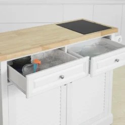 SoBuy FKW84-WN Kücheninsel Küchenwagen Mit Erweiterbarer Arbeitsplatte Küchenschrank Servierwagen Sideboard Auf Rollen Weiß -Smart Kitchen Store d8f9afe11af2ae52bff02d5efc4d4d1e