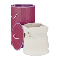 Relaxdays 1 X Wäschekorb Bambus Rund Violett -Smart Kitchen Store d93be97788cb93dd71d0b960b3a70cc1