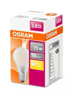Osram LED Leuchtmittel Classic A75 E27 8W Warmweiß, Weiß Matt -Smart Kitchen Store d94042d9121c633a96a412926862f737