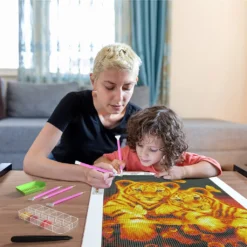 Diamond Painting Set, 4er Tiere Diamond Painting Katze Tiger Fuchs Wolf Bilder Mit Diamond Painting Zubehör (30x40cm) -Smart Kitchen Store d9b1a4decffa6ef66a25c8d10343a7c9