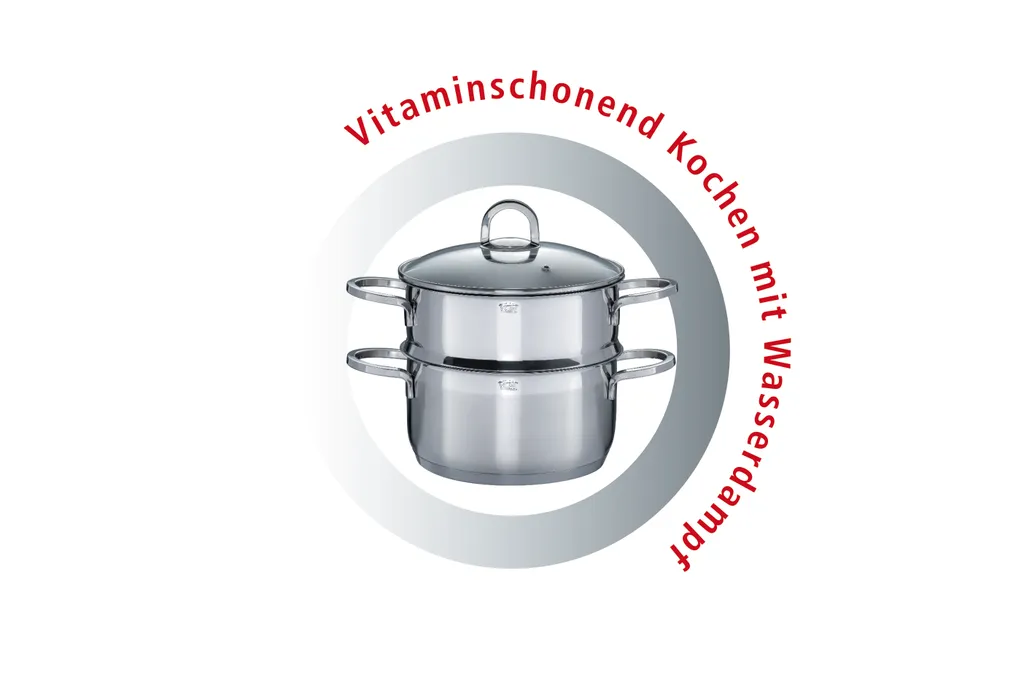 GSW Kochtopf-Set Alara 14 Tlg., Edelstahl Rostfrei 18/8, Glas, Bratentopf Mit Glasdeckel ø Ca. 20 X H 11,0cm / Fleischtopf Mit Glasdeckel ø Ca. 16 X H 10,0cm / ø Ca. 20 X H 12,0cm / ø Ca. 24 X H 14,0cm / Bratpfanne Mit Glasdeckel ø Ca. 24 X H 6,0cm / Servierpfanne ø Ca. 28 X H 7,0cm / Stielkasserolle ø Ca. 16 X H 8,0cm / Milchtopf ø Ca. 14 X H 12,5cm / Dämpfeinsatz Ca. 20 X H 10,0cm 6 GSW Kochtopf-Set Alara 14 Tlg., Edelstahl Rostfrei 18/8, Glas, Bratentopf Mit Glasdeckel ø Ca. 20 X H 11,0cm / Fleischtopf Mit Glasdeckel ø Ca. 16 X H 10,0cm / ø Ca. 20 X H 12,0cm / ø Ca. 24 X H 14,0cm / Bratpfanne Mit Glasdeckel ø Ca. 24 X H 6,0cm / Servierpfanne ø Ca. 28 X H 7,0cm / Stielkasserolle ø Ca. 16 X H 8,0cm / Milchtopf ø Ca. 14 X H 12,5cm / Dämpfeinsatz Ca. 20 X H 10,0cm – Bild 4