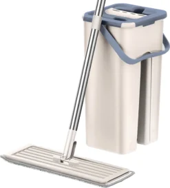 Bodenwischer Set Mit Eimer Und Profi Wischmopp Wischmop Teleskopstiel Flach Mopp Mop Clean Mikrofaser XL Wischbezug Alle Arten Von Böden Retoo