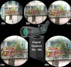 Svbony SV406P ED Spektiv 20-60x80, Doppelter Fokus Spektive Vogelbeobachtung Austauschbares Astronomie-Okular, Wasserdichtes Bak4 Prisma Monokular Fernrohr Einsatzbereit -Smart Kitchen Store dad7017498f44773bef486442987a9d7