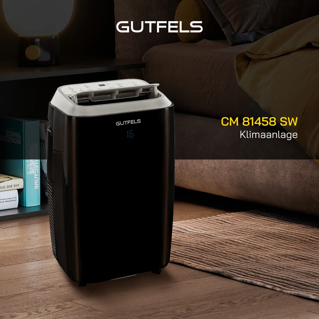GUTFELS Klimagerät CM 81458 Sw | Mobiles Klimagerät | 4-in-1 Luftkühlung, Trocknung, Ventilation Und Heizen | 14.000 BTU / 4,1 KW Kühlleistung | Schwarz 4 GUTFELS Klimagerät CM 81458 Sw | Mobiles Klimagerät | 4-in-1 Luftkühlung, Trocknung, Ventilation Und Heizen | 14.000 BTU / 4,1 KW Kühlleistung | Schwarz – Bild 2