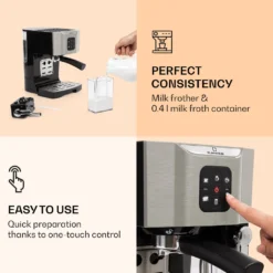 BellaVita Kaffeemaschine 3-in-1 1450 W 20 Bar Milchschäumer -Smart Kitchen Store dd3506771ce0430bcf3fd19e2852d115