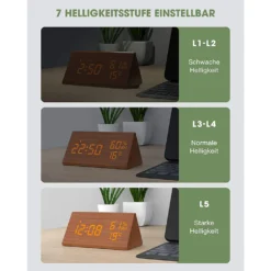 Wecker Digitaler LED Wecker Uhr Holz,mit Sprachsteuerung/Datum/Temperatur Und Luftfeuchtigkeit, Braun 11 Wecker Digitaler LED Wecker Uhr Holz,mit Sprachsteuerung/Datum/Temperatur Und Luftfeuchtigkeit, Braun -Smart Kitchen Store de6cdd2c319247f8147738e570ed7fae