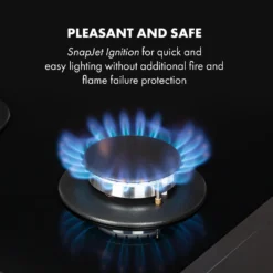 Klarstein Alchemist 4 Zonen Gaskochfeld , 4-flammig , Autark , 58,3 Cm , Einbau , Aluminium-Brenner , Stark-Brenner , Erdgas/Butangas , Edelstahl , Automatische Abschaltung , Topfträger Aus Gusseisen , Glaskeramik , Inkl. Schlauch Und Druckminderer , Schwarz -Smart Kitchen Store e268c8c3ca991c76f74bb6aecdd58e54