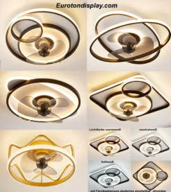 Eurotondisplay Deckenventilator Mit LED Beleuchtung D3301 Deckenlampe Ø 50cm 96W Mit Fernbedienung Lichtfarbe/Helligkeit Einstellbar Dimmbar LED Deckenleuchte Fan Light Ceiling -Smart Kitchen Store e290e47355cfd8c57a16ad1096a3e73c