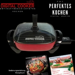 Starlyf®Digital Cooker - XXL Elektrische Bratpfanne Mit Digitalem Thermostat Und Temperaturanzeige, 1600 Watt, 5,5 Liter Fassungsvermögen, Partypfanne - Aus Der TV Werbung -Smart Kitchen Store e2e8a2dea46c3b55b62433627d88b764