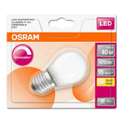 Osram LED Filament Tropfen 5W = 40W E27 Matt 470lm FS Warmweiß 2700K DIMMBAR 16 Osram LED Filament Tropfen 5W = 40W E27 Matt 470lm FS Warmweiß 2700K DIMMBAR -Smart Kitchen Store e3d2db656810e08ab954b83e5ac96fb4