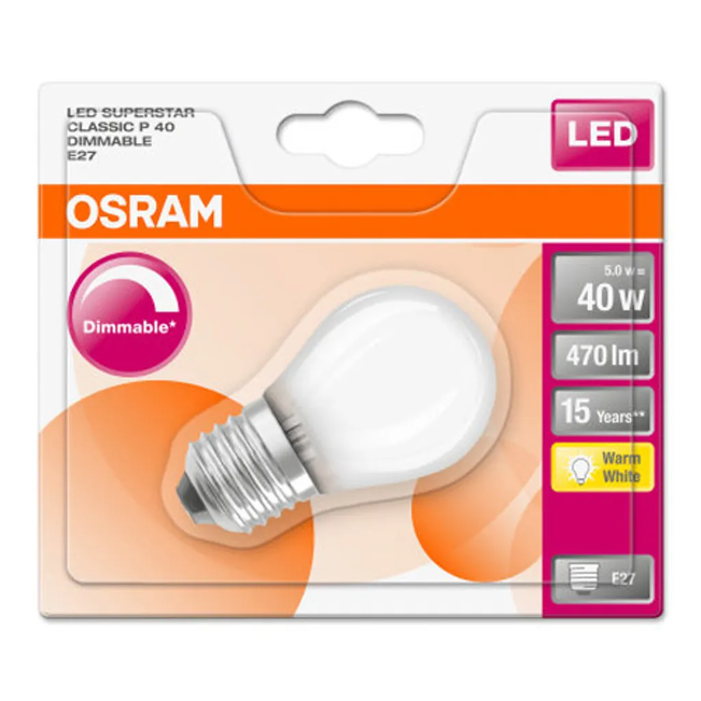 Osram LED Filament Tropfen 5W = 40W E27 Matt 470lm FS Warmweiß 2700K DIMMBAR 7 Osram LED Filament Tropfen 5W = 40W E27 Matt 470lm FS Warmweiß 2700K DIMMBAR – Bild 5