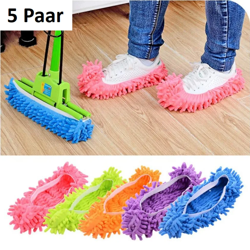 5 Paar Mop Hausschuhe Für Die Bodenreinigung, Waschbare Wiederverwendbare Mop Socken Faule Schuhe, Staub Haarreiniger, Wischmops 3 5 Paar Mop Hausschuhe Für Die Bodenreinigung, Waschbare Wiederverwendbare Mop Socken Faule Schuhe, Staub Haarreiniger, Wischmops