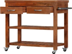 VidaXL Servierwagen 100x48x89 Cm Massivholz Akazie -Smart Kitchen Store e670df9bef08349b5ce4563a356c5060