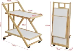 SoBuy® Servierwagen,Beistellwagen,Küchenwagen,zusammenklappbar,FKW52-WN -Smart Kitchen Store e6ee68719cf7e049f42e158c01f05146