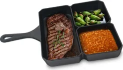 Jim Beam Grillpfanne Gusseisen - Bratpfanne Mit 3 Fächern - Steakpfanne Gusseisern Induktion Eckig -Smart Kitchen Store e7164dac7c33a34f6ba9a8213c9549df