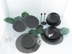 CreaTable 23205 Tafelservice Elements Collection Lava Stone Für 4 Personen, Steinzeug, Schwarz/grau (1 Set, 12-teilig) 15 CreaTable 23205 Tafelservice Elements Collection Lava Stone Für 4 Personen, Steinzeug, Schwarz/grau (1 Set, 12-teilig) -Smart Kitchen Store e8cc7f4ec7584f39438a2e51d22b872e